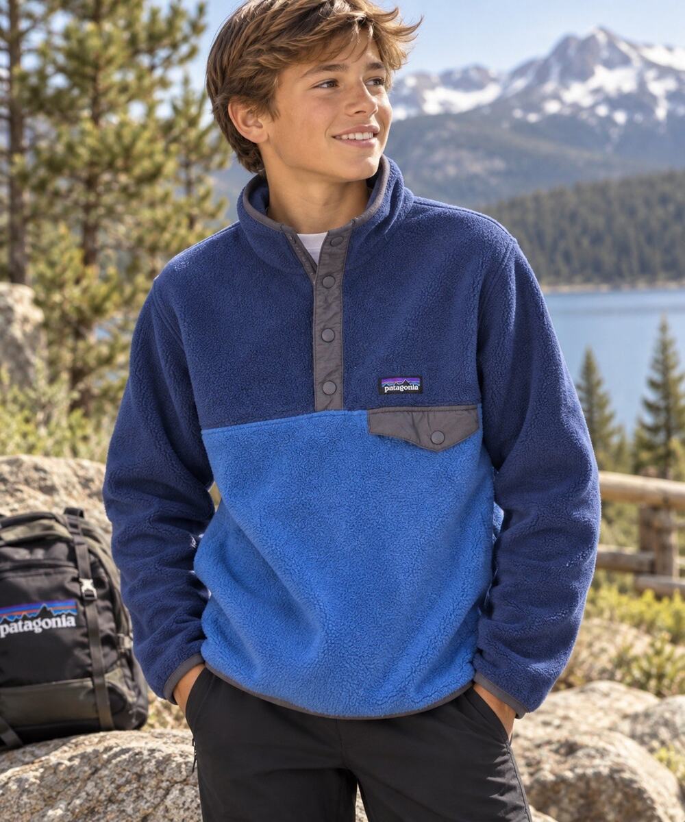 Patagonia Synchilla Snap-T Fleece Pullover Boys XL 14 Blue Outdoor Jacket